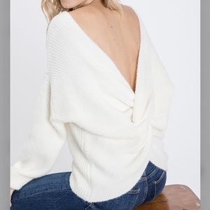 Plus size knotted back sweater